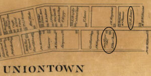 Uniontown detail map from Martenet's map of Carroll County, 1862. (Library of Congress)