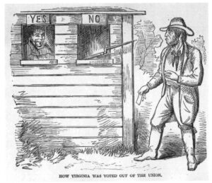 “How Virginia Was Voted Out of the Union,” Harper’s Weekly, June 15, 1861 (National Park Service)