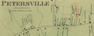 Detail from Petersville map, 1873 Titus Atlas of Frederick County. (Johns Hopkins University Library)