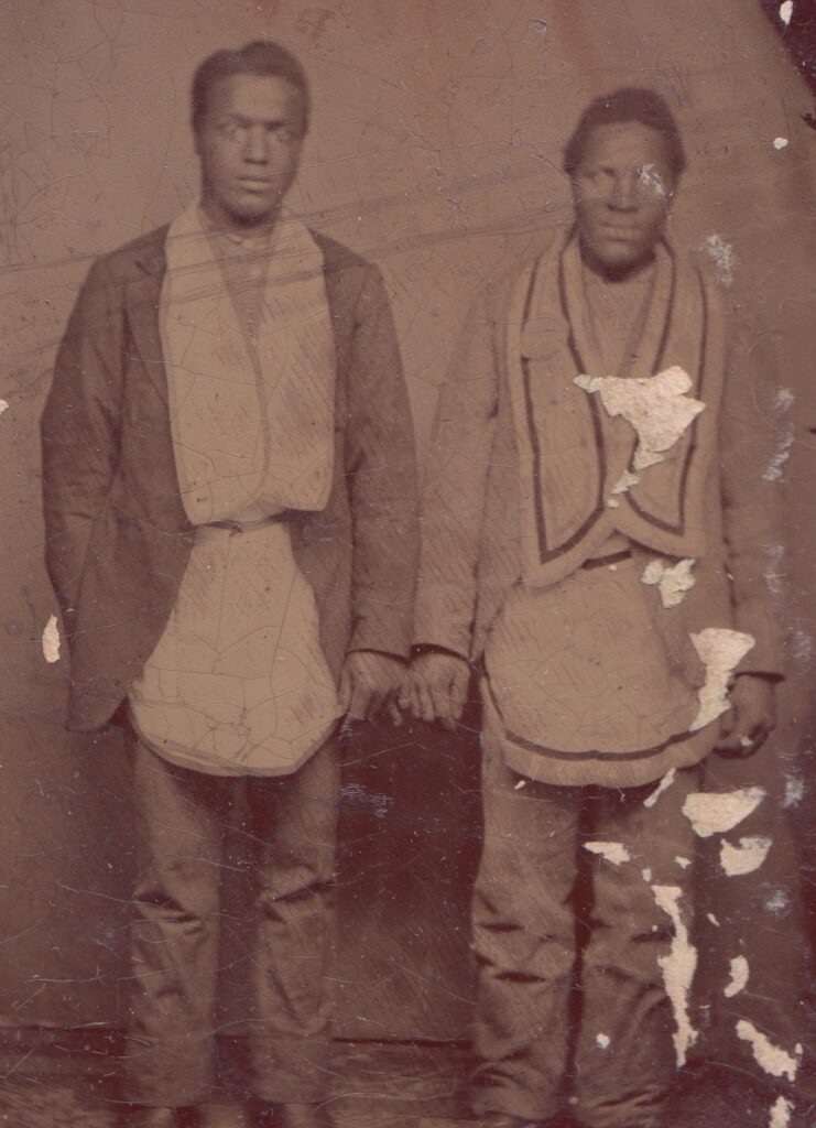 Two unknown members of the Sharpsburg Black Odd Fellows D.R. Hall Lodge wearing regalia. (courtesy Sharpsburgh Museum of History)