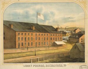 “Libby Prison, Richmond, Va.” E. Sachse & Co., c.1865 (Library of Congress)