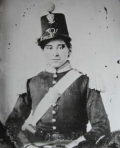 Luther Ladd of the 6th Massachusetts Infantry, wearing the distinctive attire of the regiment (U.S. Army Military History Institute)