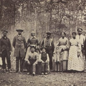 African Americans who escaped from slavery (sometimes called contraband) and found refuge in the Williamsport, Maryland, camp of the 13th Massachusetts Infantry Regiment (U.S. Army Military History Institute)